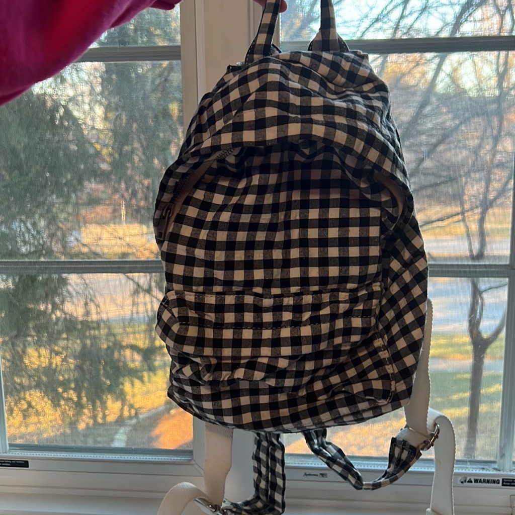 B&W Checkered Backpack